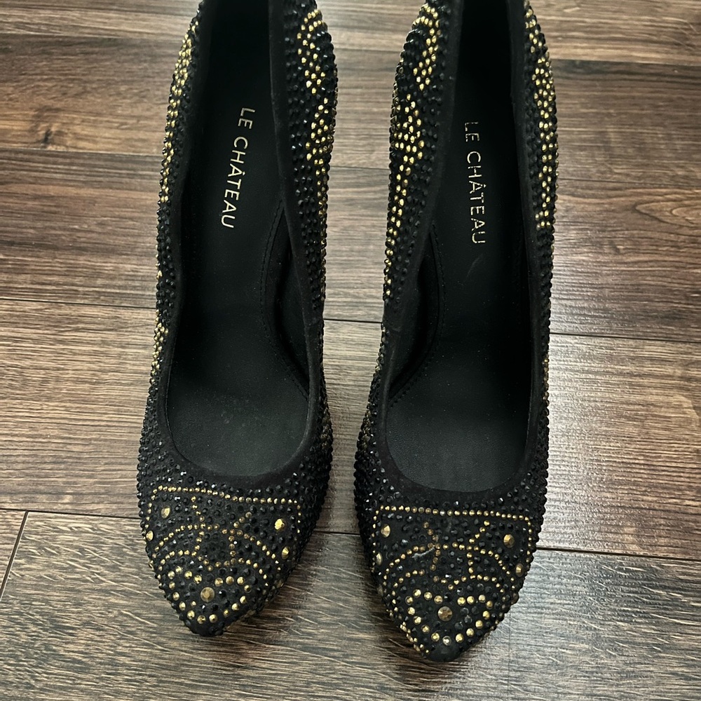 Le Château Studded Rhinestone Stiletto Pumps